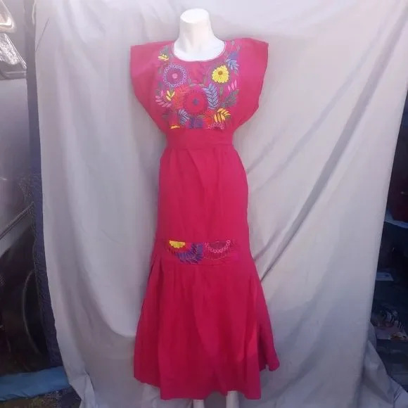 sachin and babi light blue dress Embroidered Mexican Bridesmaid Dress
